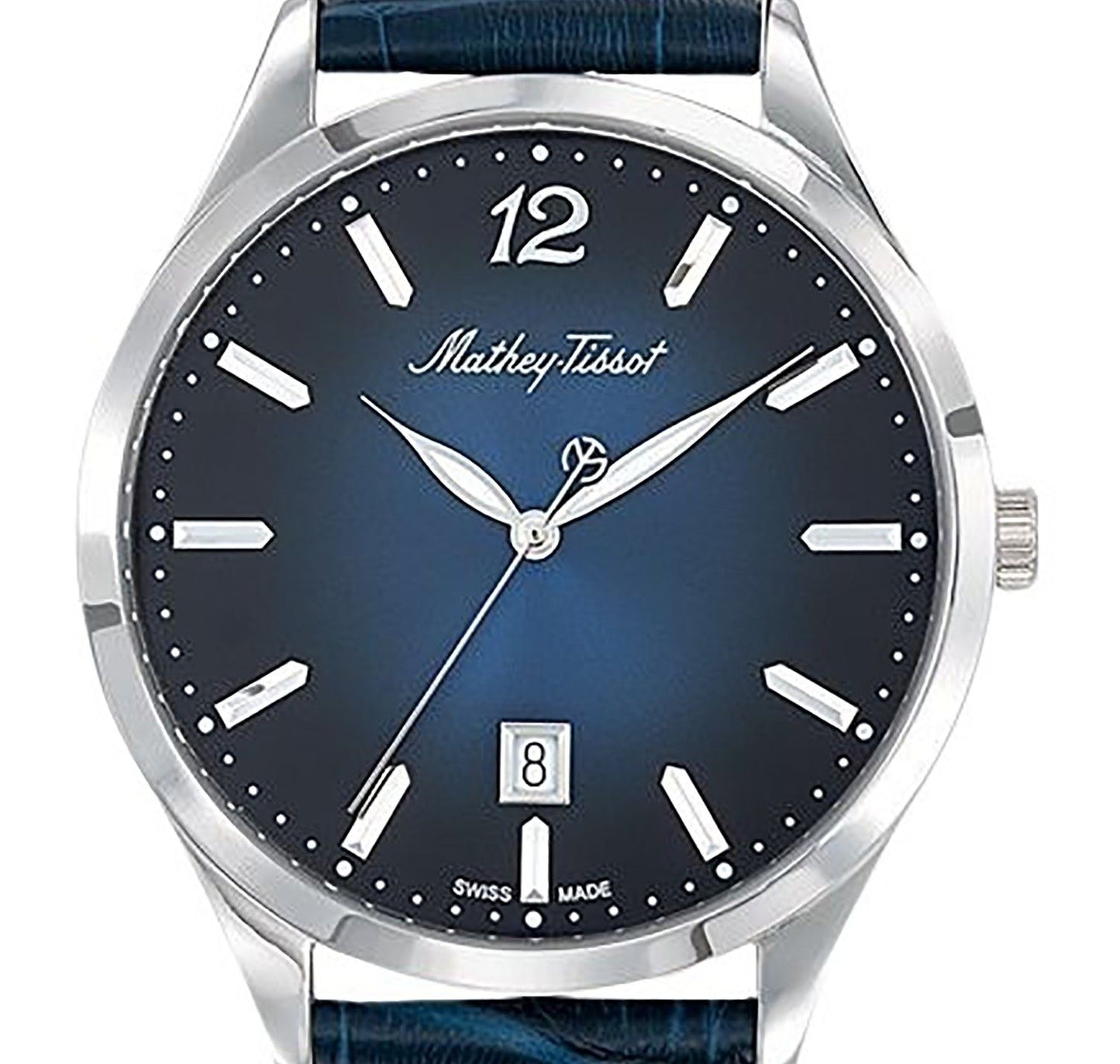Mathey-Tissot Urban Leather Strap Blue Dial Quartz D411ABU Women's Watch