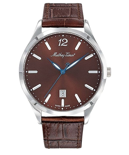 Mathey-Tissot Urban Leather Strap Brown Dial Quartz D411AM Women's Watch