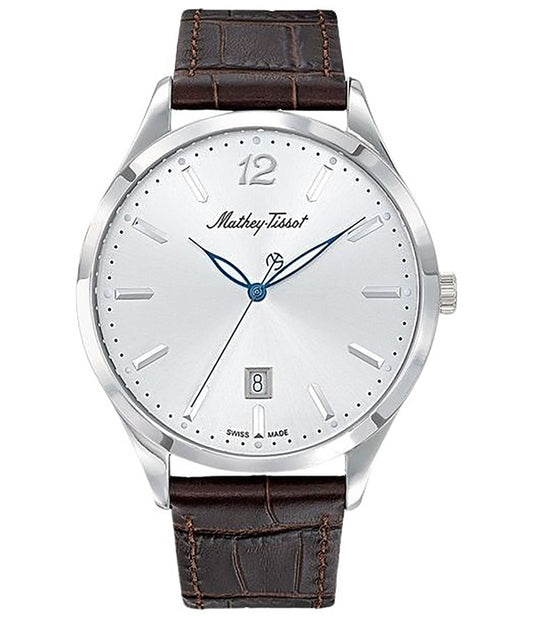 Mathey-Tissot Urban Leather Strap Silver Dial Quartz D411AS Women's Watch