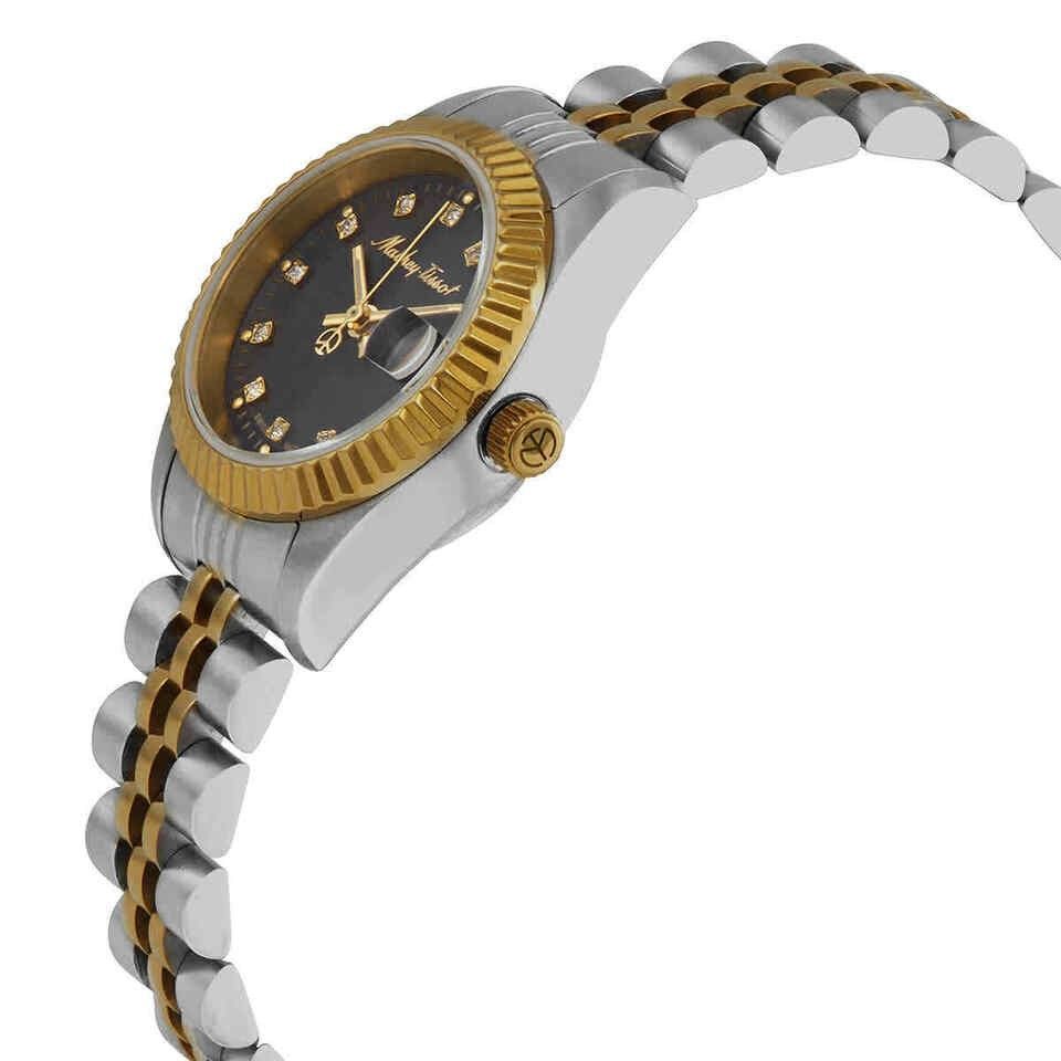 Mathey-Tissot Mathy II Two Tone Stainless Steel Black Dial Quartz D710BN Women's Watch