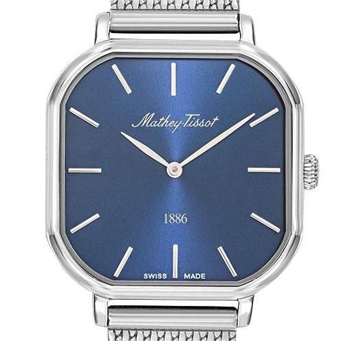 Mathey-Tissot Monsoon Square Stainless Steel Blue Dial Quartz D7917ABU Women's Watch