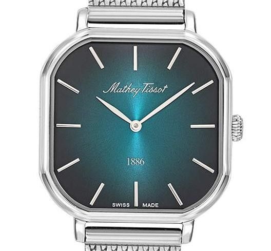 Mathey-Tissot Monsoon Square Stainless Steel Green Dial Quartz D7917AV Women's Watch