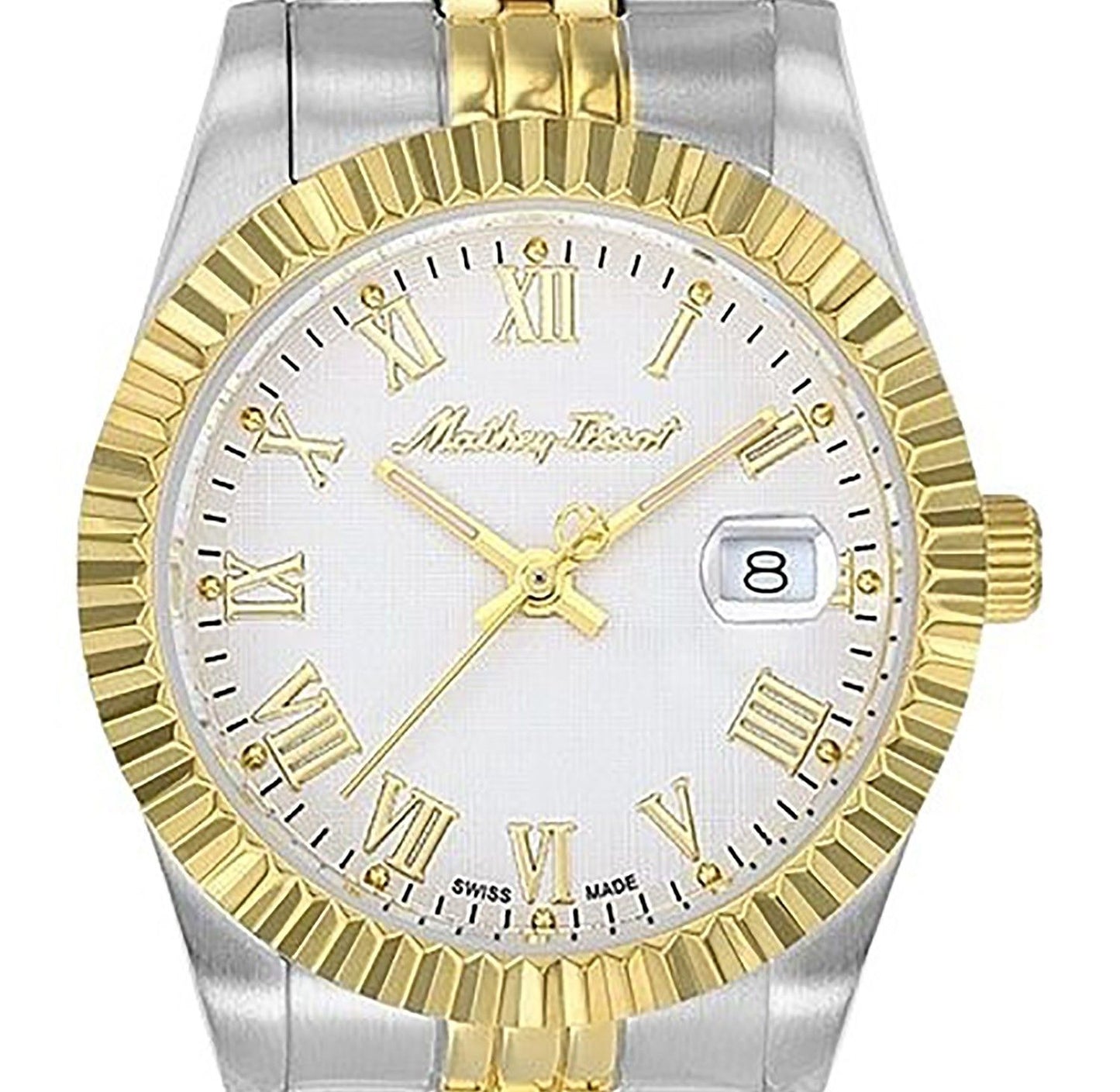 Mathey-Tissot Mathy III Roman Two Tone Stainless Steel White Dial Quartz D810BBR Women's Watch