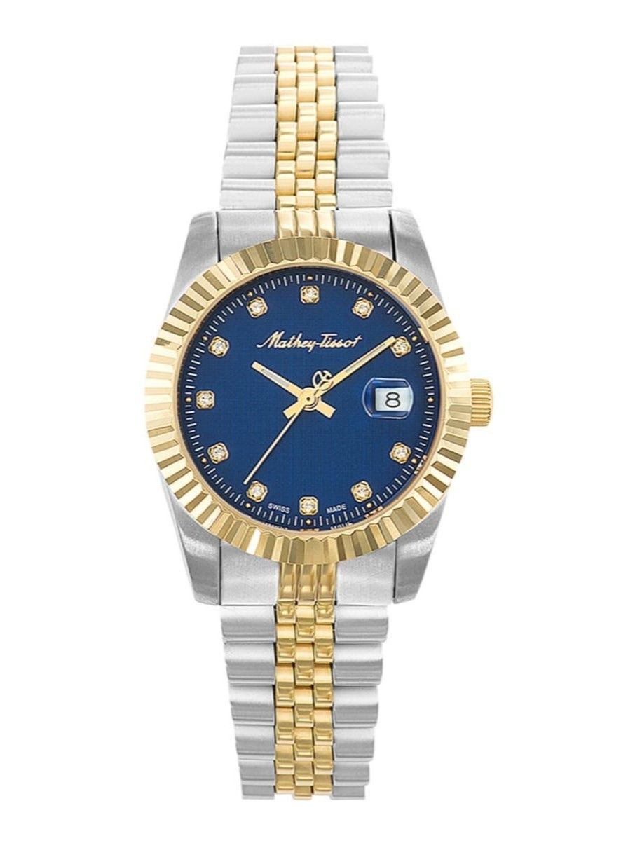 Mathey-Tissot Mathy III Two Tone Stainless Steel Blue Dial Quartz D810BBU Women's Watch