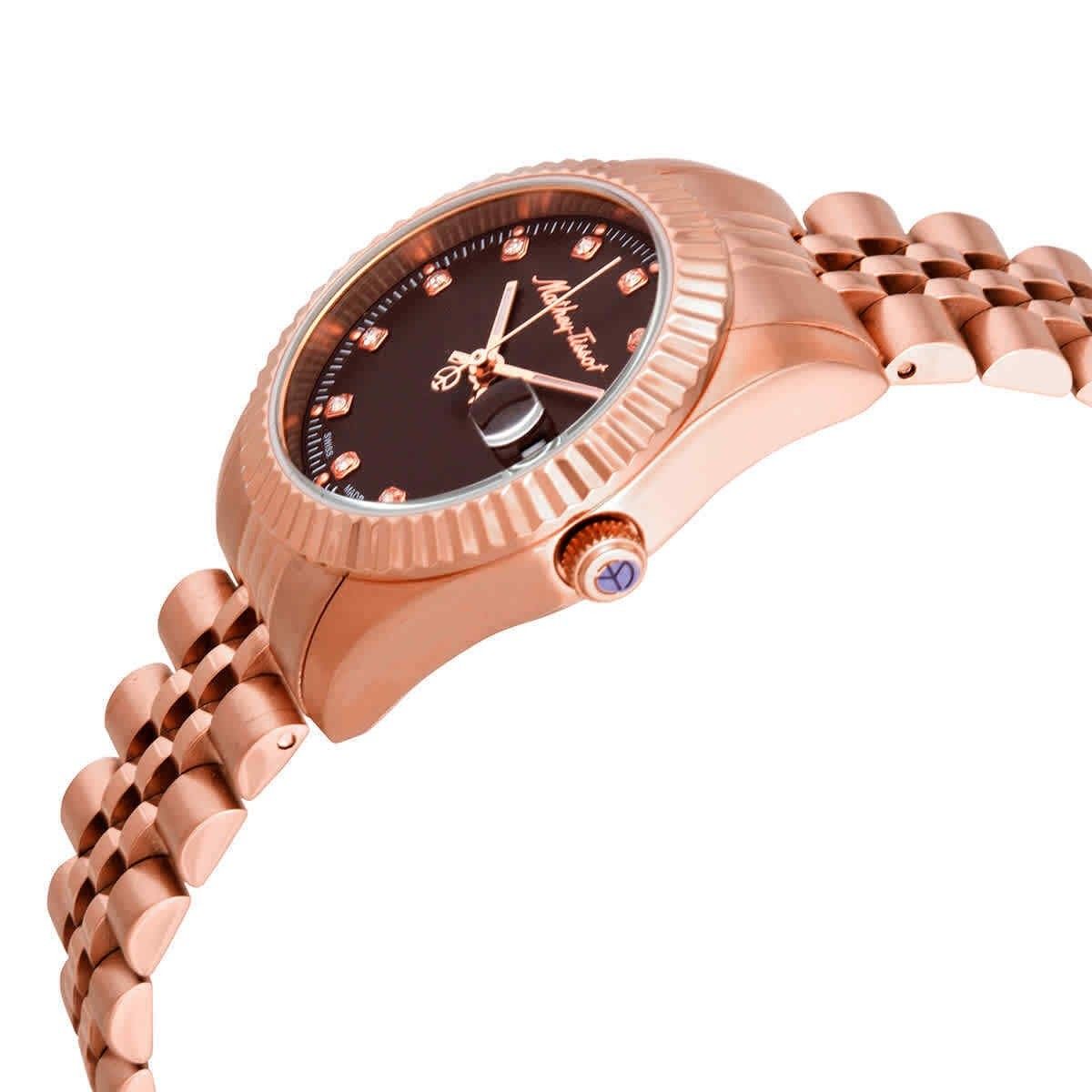 Mathey-Tissot Mathy III Rose Gold Tone Stainless Steel Brown Dial Quartz D810PRM Women's Watch