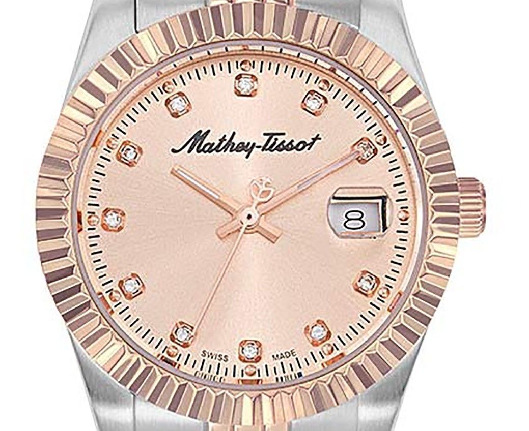 Mathey-Tissot Mathy III Two Tone Stainless Steel Pink Dial Quartz D810RSAL Women's Watch