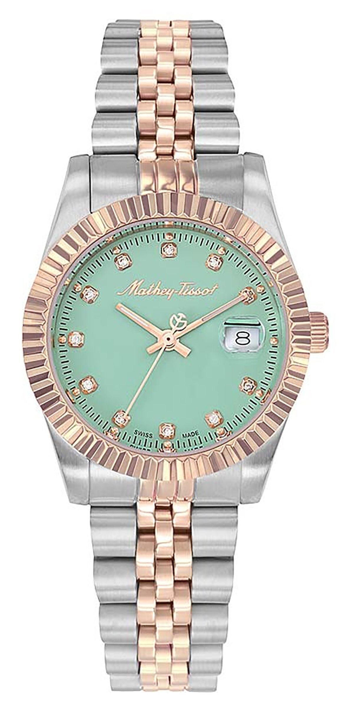 Mathey-Tissot Mathy III Two Tone Stainless Steel Green Dial Quartz D810RV Women's Watch