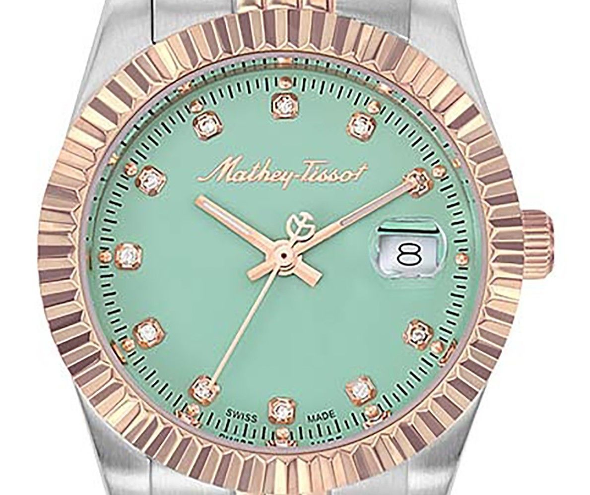 Mathey-Tissot Mathy III Two Tone Stainless Steel Green Dial Quartz D810RV Women's Watch