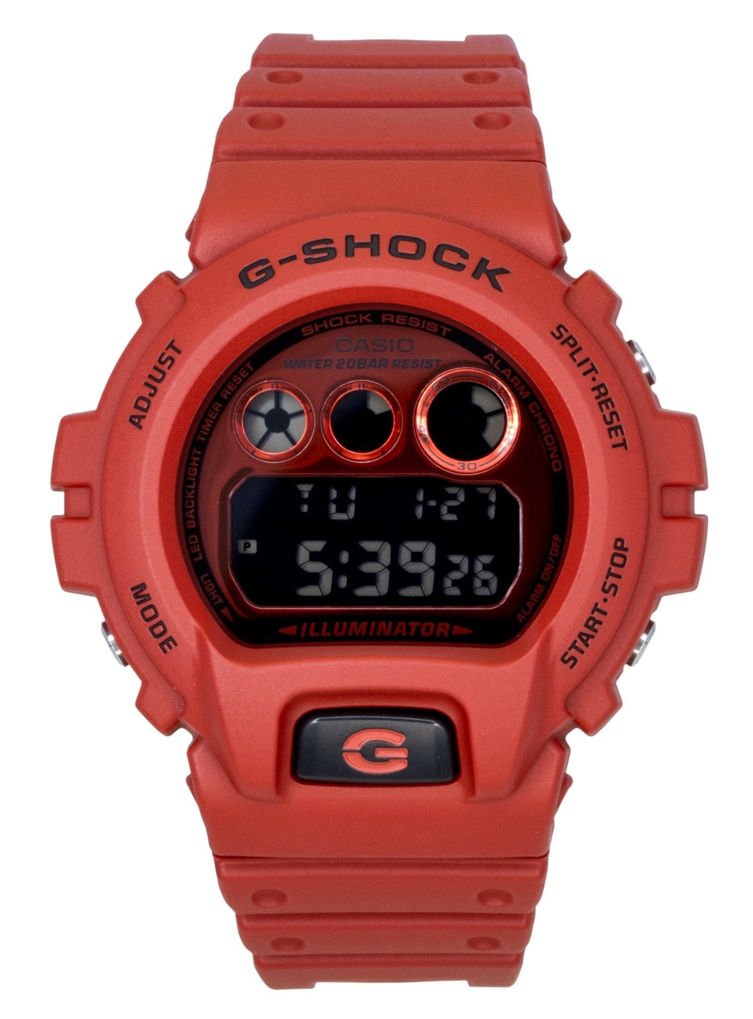 Casio G-Shock Digital Red Bio-Based Resin Strap Quartz DW-6900RRB-4 200M Men's Watch