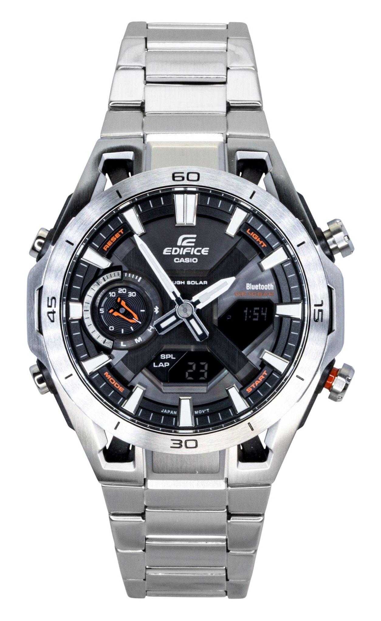 Casio Edifice Analog Digital Smartphone Link Stainless Steel Black Dial Solar ECB-2300D-1A 100M Men's Watch
