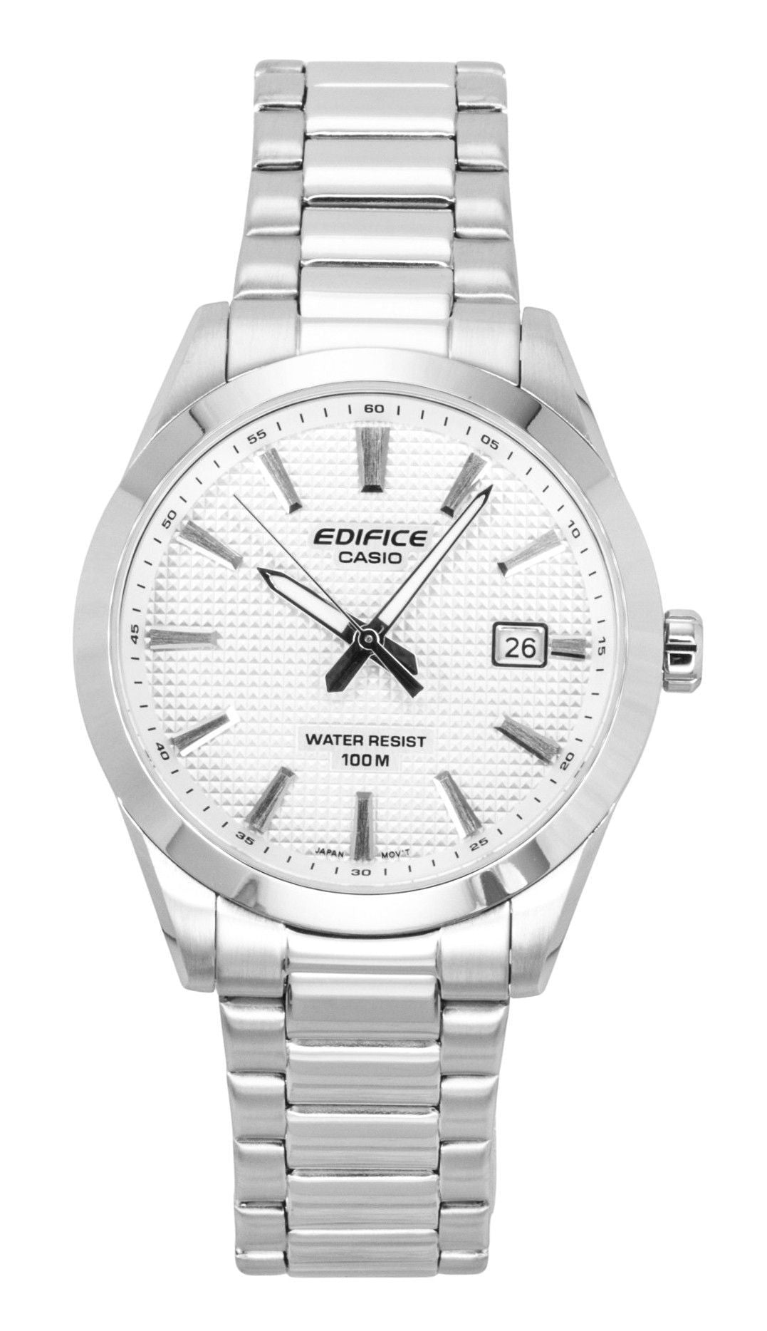 Casio Edifice Analog Stainless Steel White Dial Quartz EFV-160D-7A 100M Men's Watch