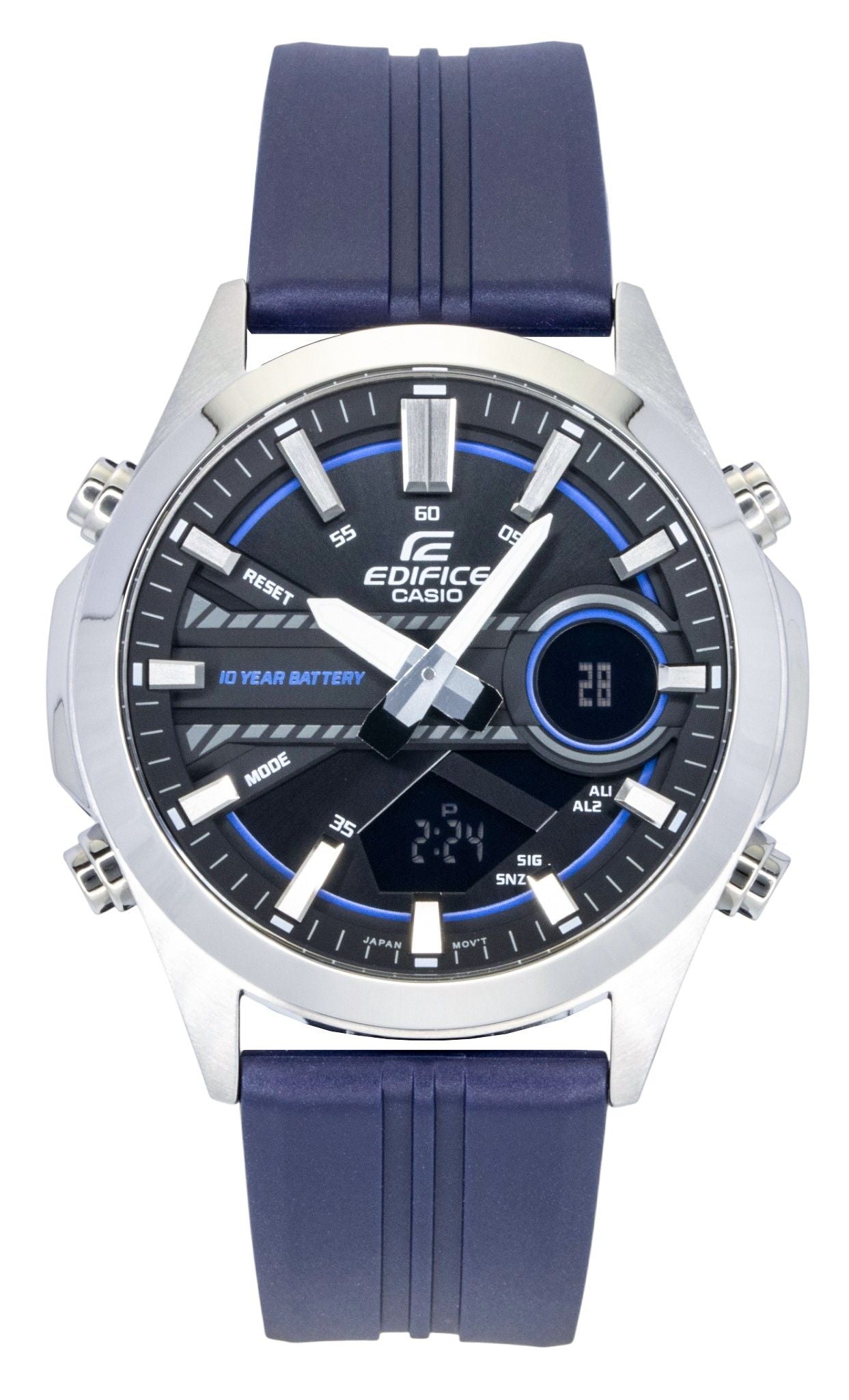 Casio Edifice Analog Digital Resin Strap Black Dial Quartz EFV-C120P-1A2 100M Men's Watch