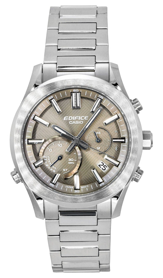 Casio Edifice Analog Chronograph Smartphone Link Stainless Steel Brown Dial Solar EQB-1300D-5A 100M Men's Watch