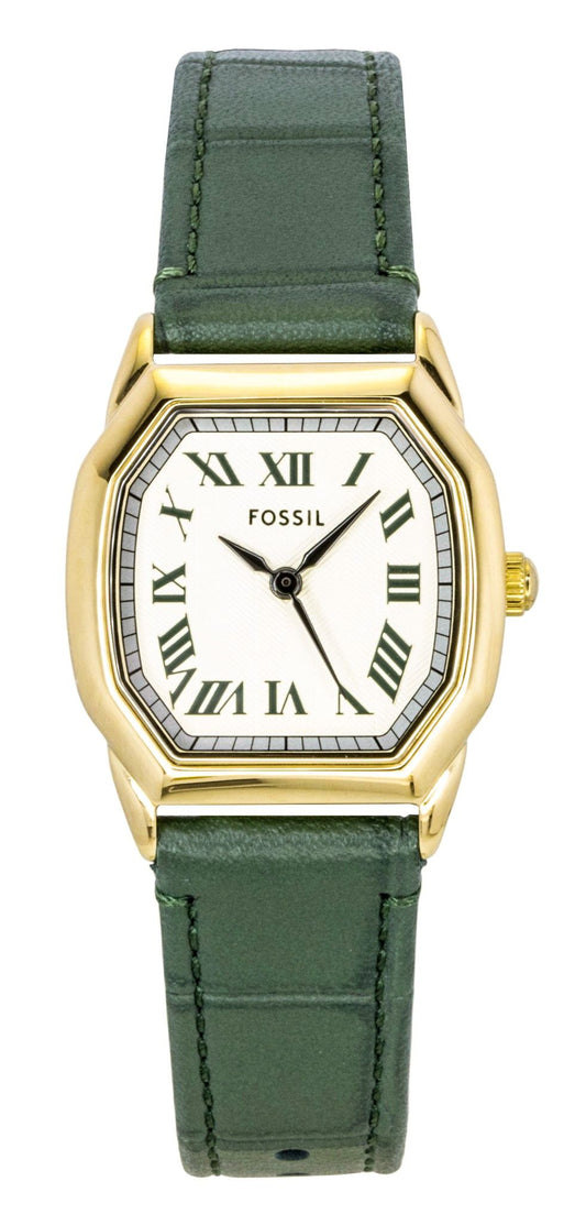 Fossil Harlow Green Croco Leather Strap Cream Dial Quartz ES5427 Women's Watch