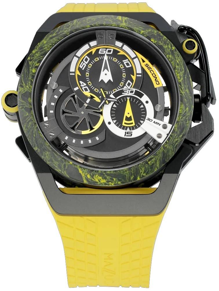 Mazzucato Rim Monza Reversible Chronograph Twin Dial Automatic F1-YWBLK Men's Watch