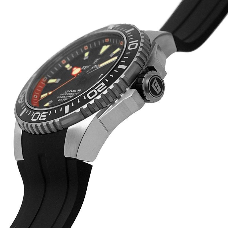 Festina Diver Rubber Strap Black Dial Quartz F20664-3 200M Men's Watch
