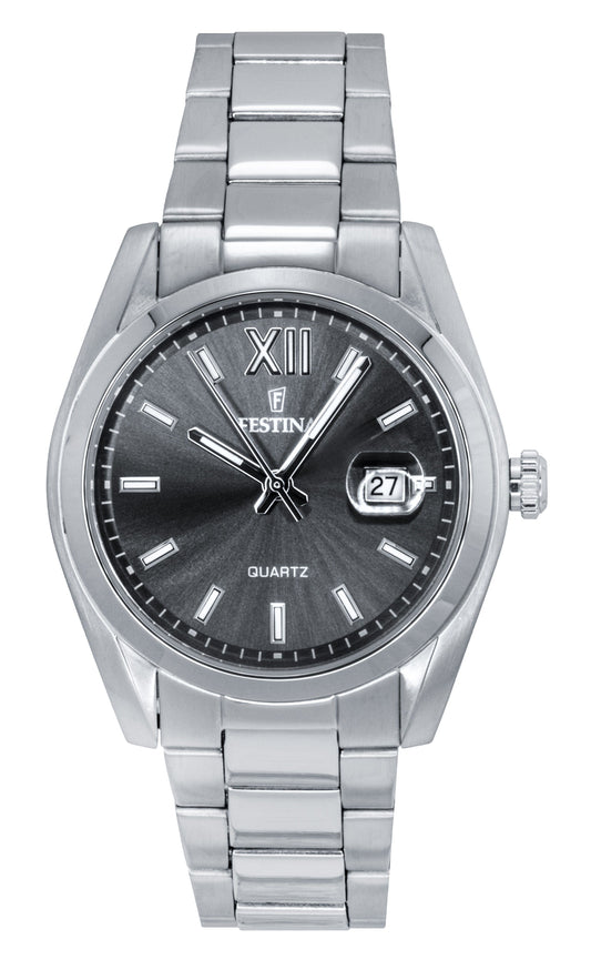 Festina Classic Stainless Steel Grey Dial Quartz F20707-3 Men's Watch