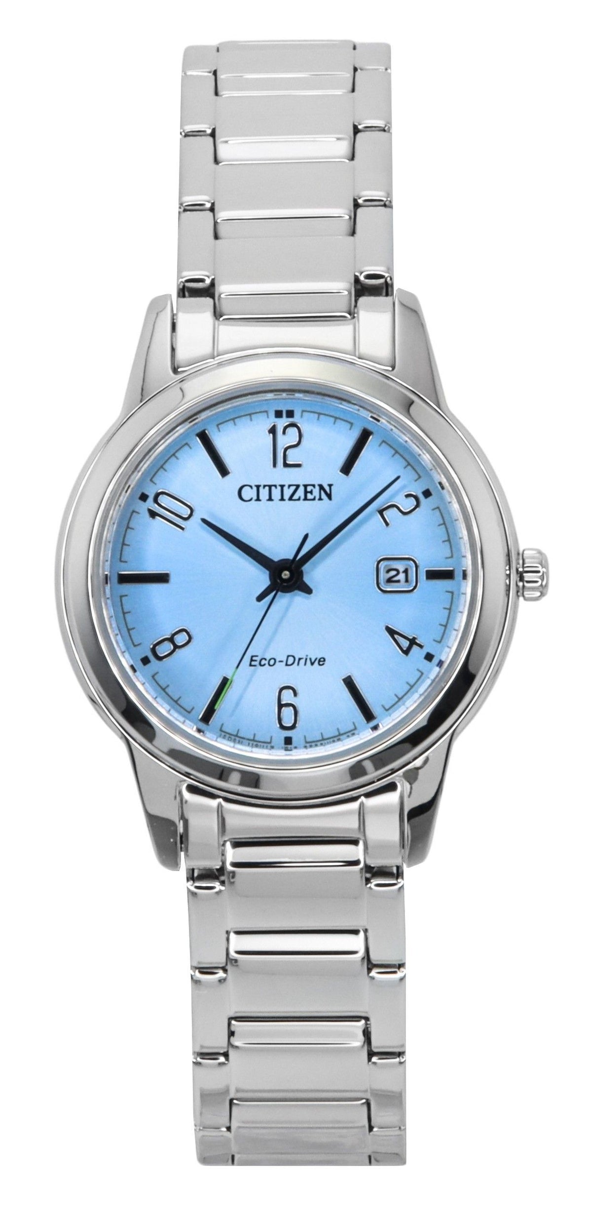 Citizen Elegance Stainless Steel Light Blue Dial Eco-Drive FE1241-71L Women's Watch
