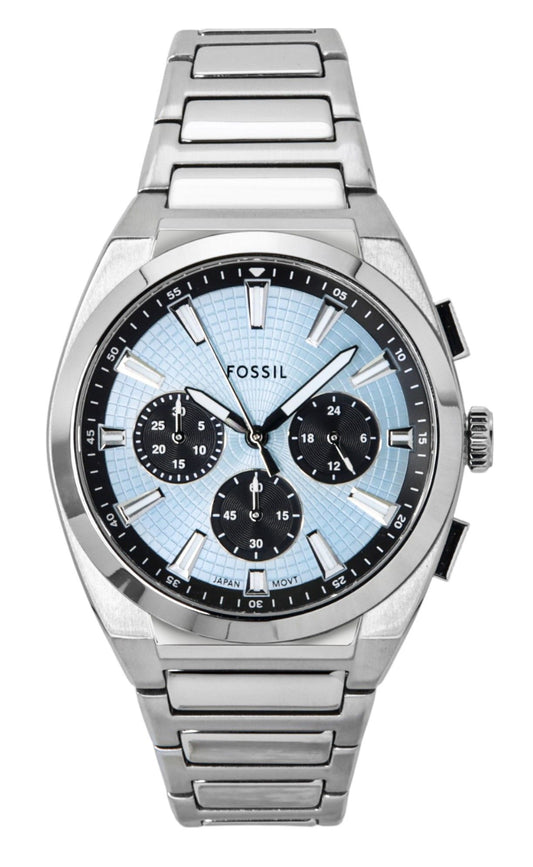 Fossil Everett Chronograph Stainless Steel Blue Dial Quartz FS6105 Men's Watch