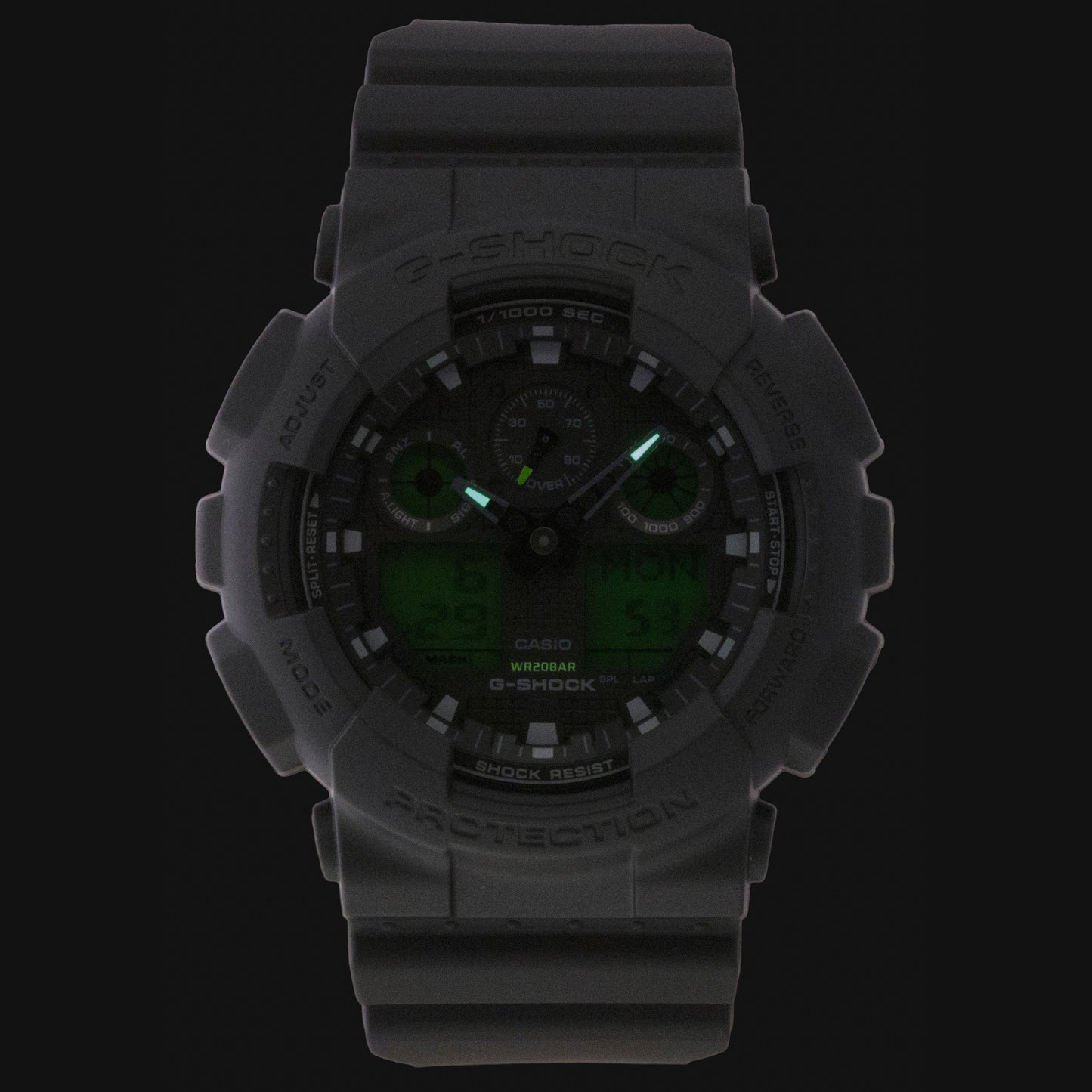 Casio G-Shock Analog Digital Black Dial Resin Quartz GA-100BEG-1A 200M Men's Watch