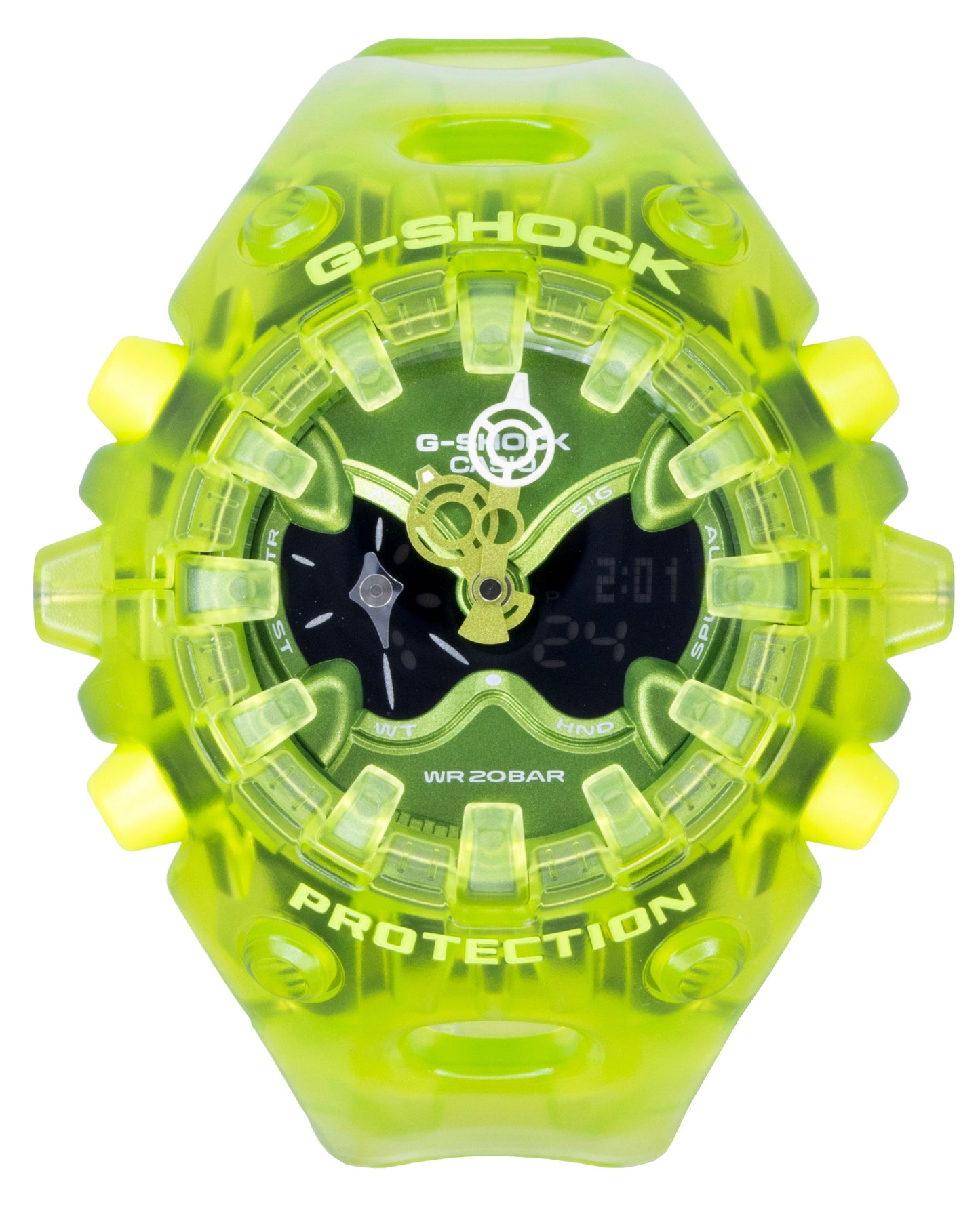 Casio G-Shock Resin Strap Analog Digital Green Dial Quartz GA-V01SKE-3A 200M Men's Watch