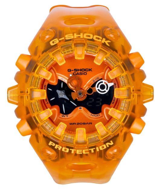 Casio G-Shock Resin Strap Analog Digital Orange Dial Quartz GA-V01SKE-4A 200M Men's Watch