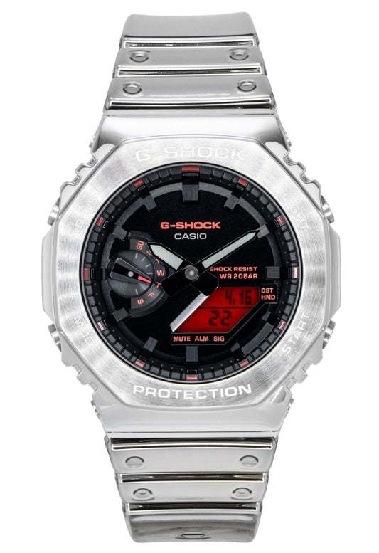 Casio G-Shock Fine Metallic Analog Digital Silicone Strap Black Dial Quartz GM-2100YRA-8A 200M Men's Watch