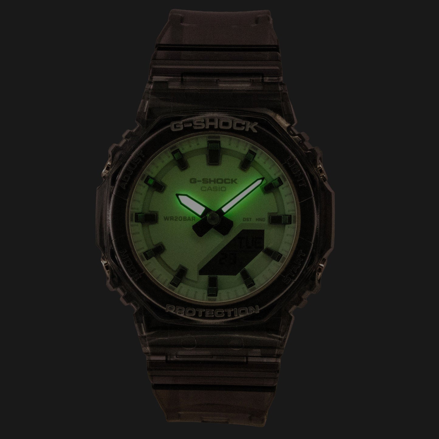 Casio G-Shock Analog Digital Green Dial Resin Strap Quartz GMA-P2100SR-1A 200M Women's Watch
