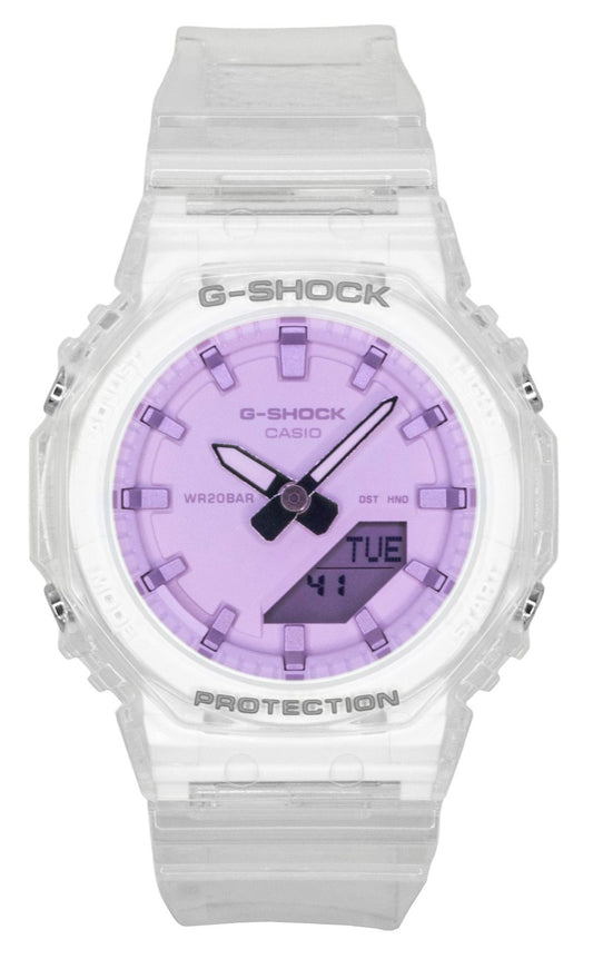 Casio G-Shock Analog Digital Transparent Resin Strap Pink Dial Quartz GMA-P2100SR-7A 200M Women's Watch