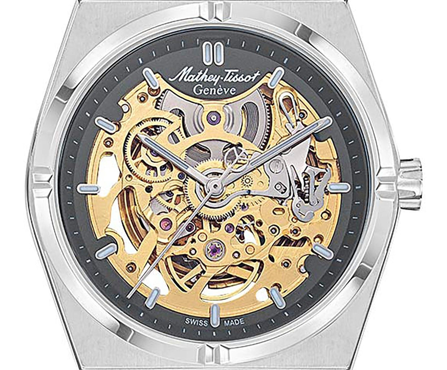 Mathey-Tissot Zeus Skeleton Stainless Steel Grey Dial Automatic H118CFAS Men's Watch