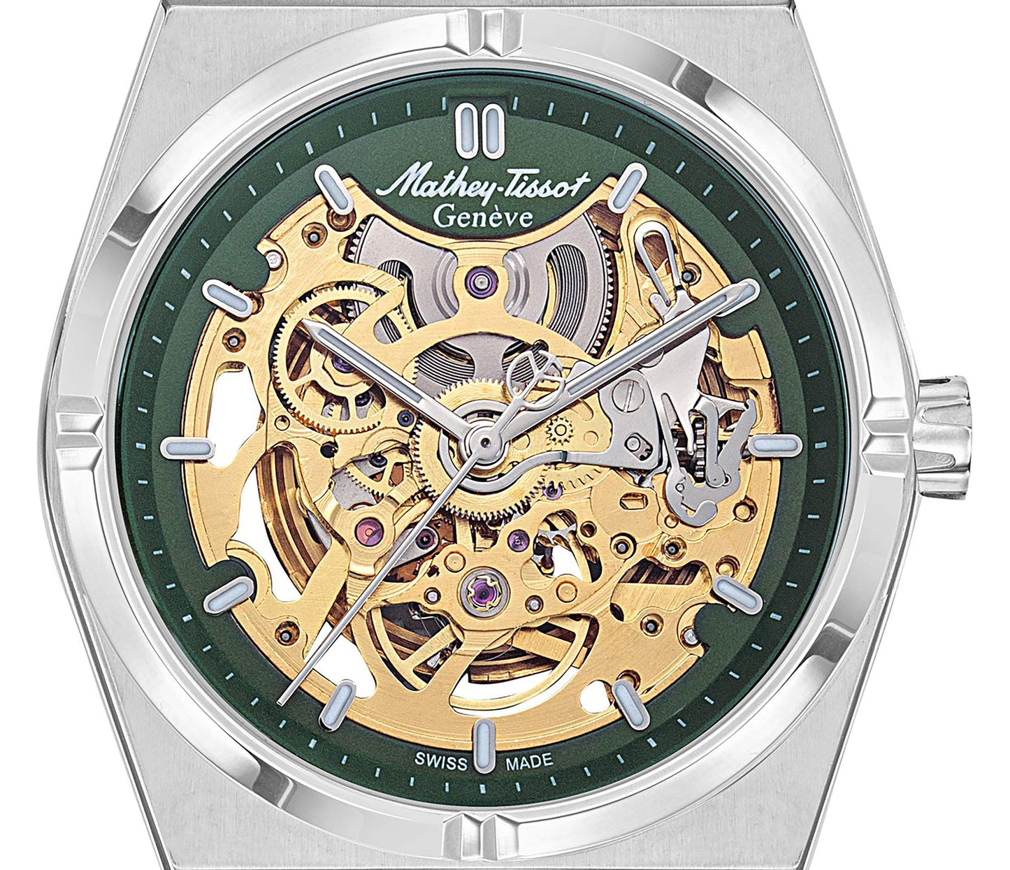 Mathey-Tissot Zeus Skeleton Stainless Steel Green Dial Automatic H118CFAV Men's Watch