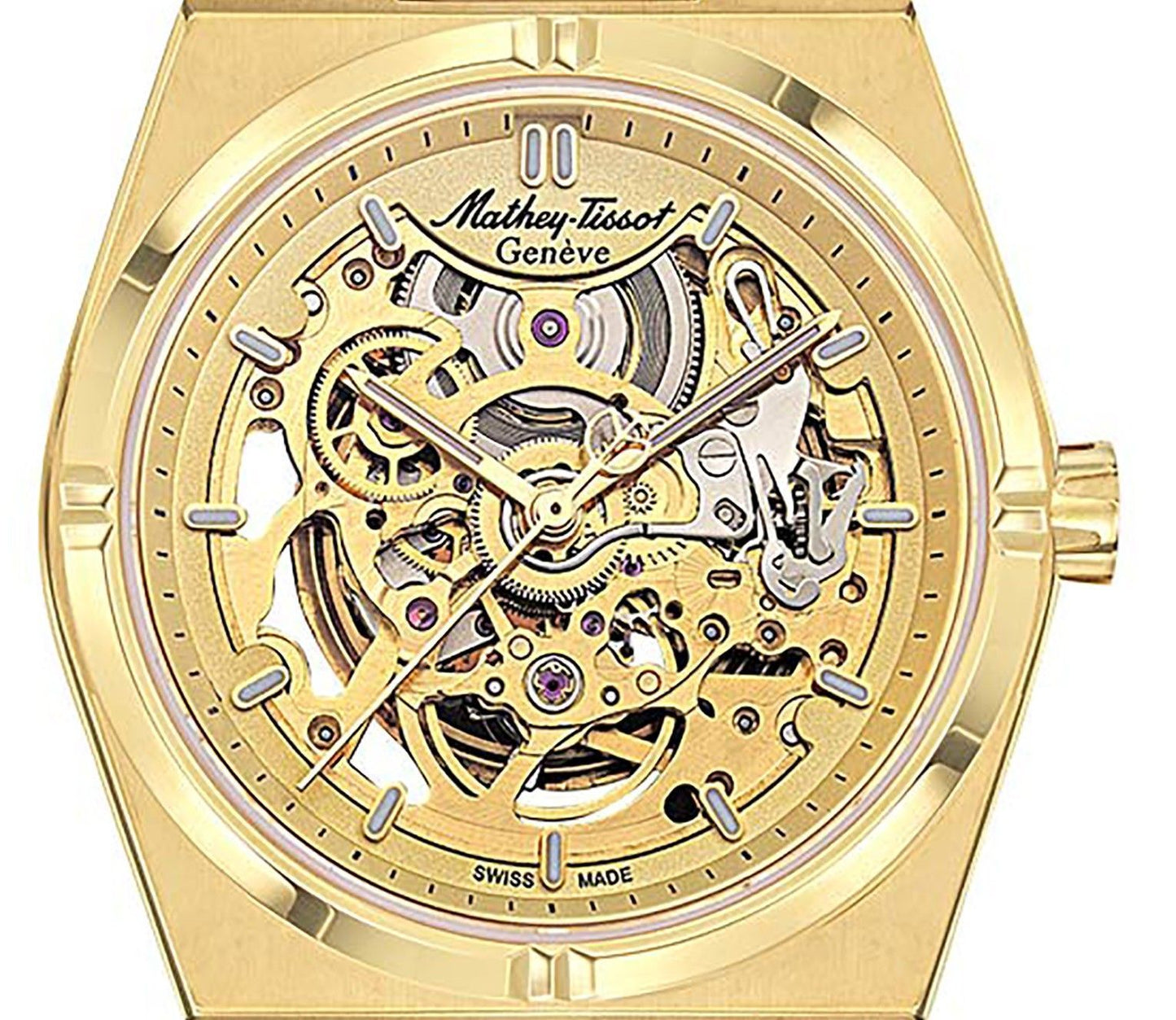 Mathey-Tissot Zeus Skeleton Gold Tone Stainless Steel Champagne Dial Automatic H118CFPDI Men's Watch
