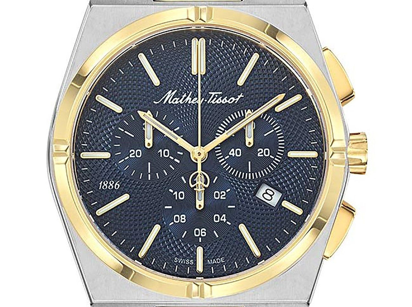 Mathey-Tissot Zeus Chrono Two Tone Stainless Steel Blue Dial Quartz H118CHBBU Men's Watch