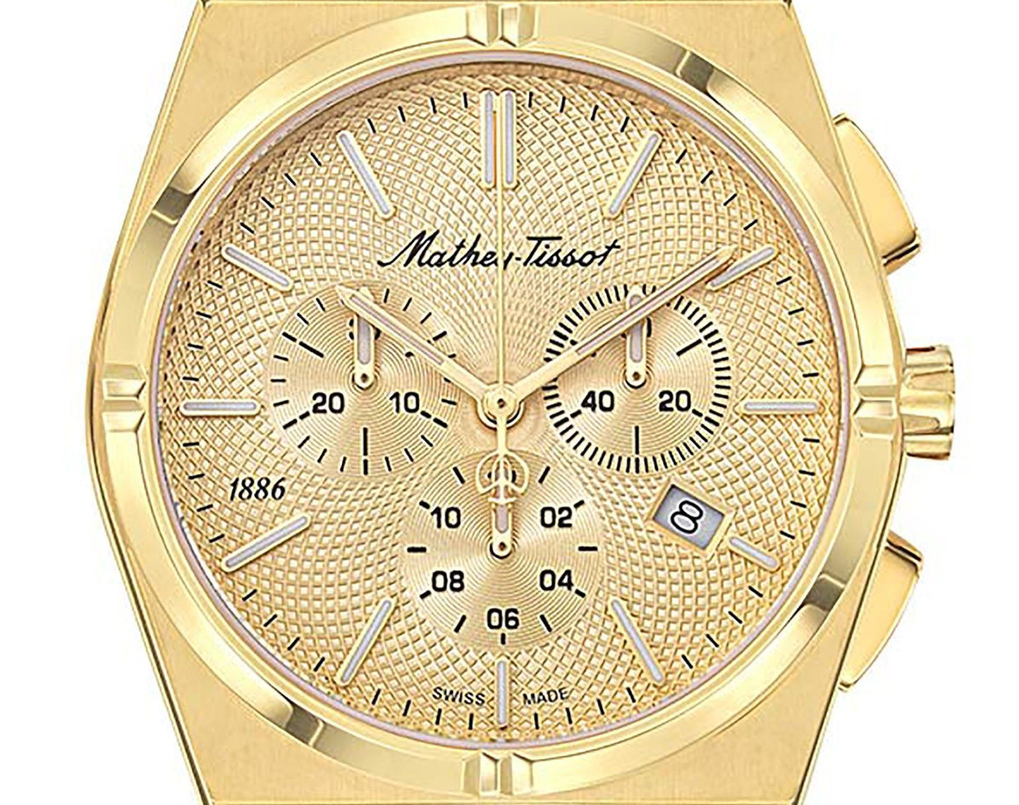 Mathey-Tissot Zeus Chrono Gold Tone Stainless Steel Gold Tone Dial Quartz H118CHPDI Men's Watch