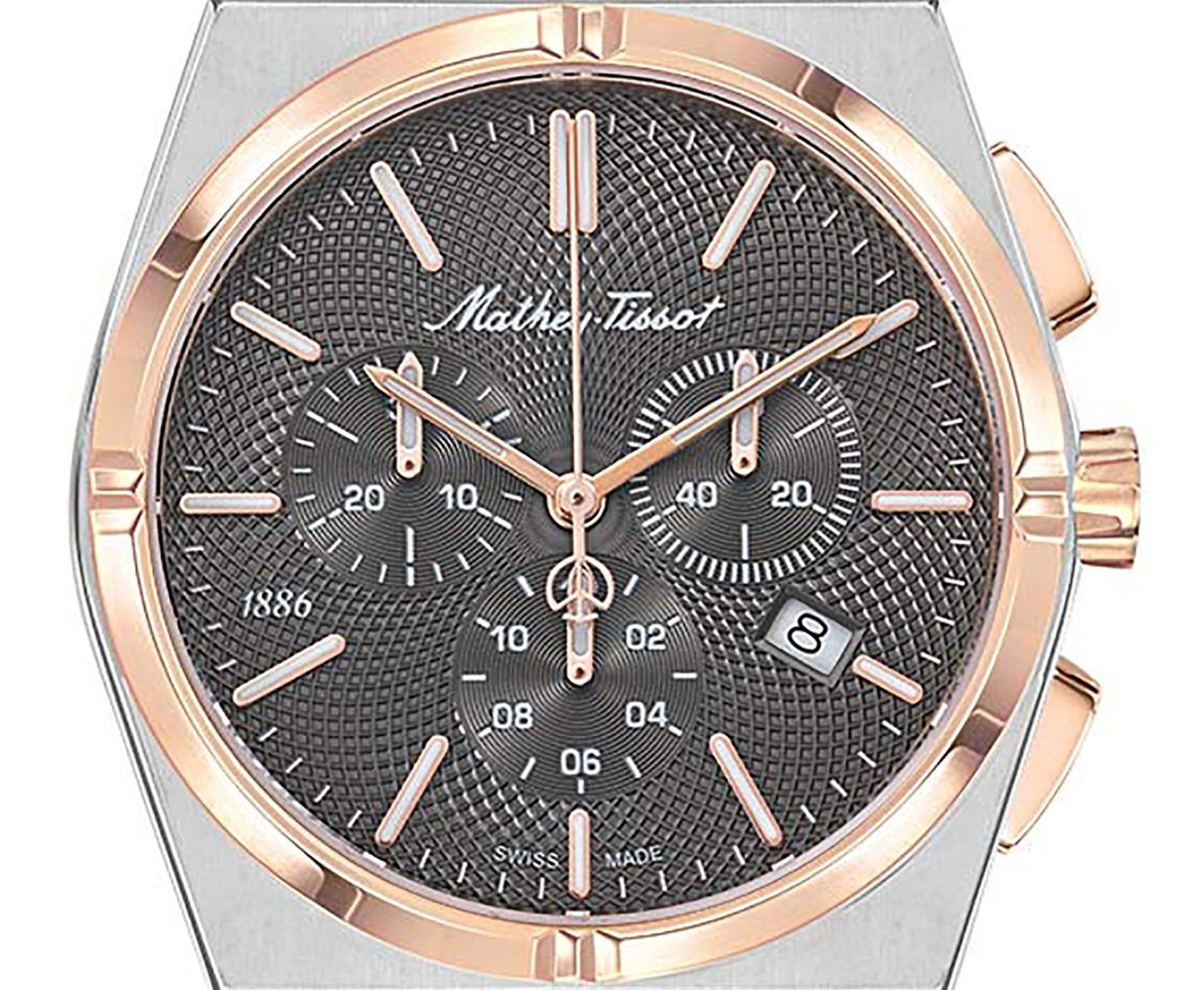 Mathey-Tissot Zeus Chrono Two Tone Stainless Steel Black Dial Quartz H118CHRS Men's Watch
