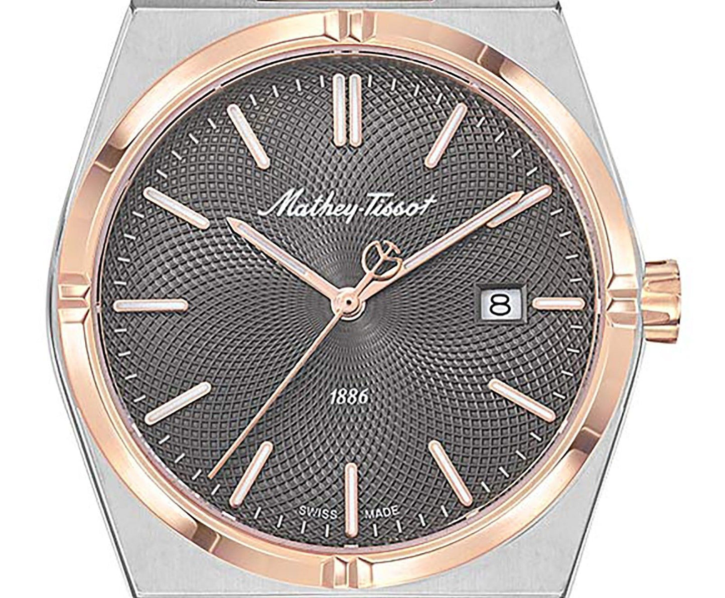 Mathey-Tissot Zeus Two Tone Stainless Steel Black Dial Quartz H118RS Men's Watch