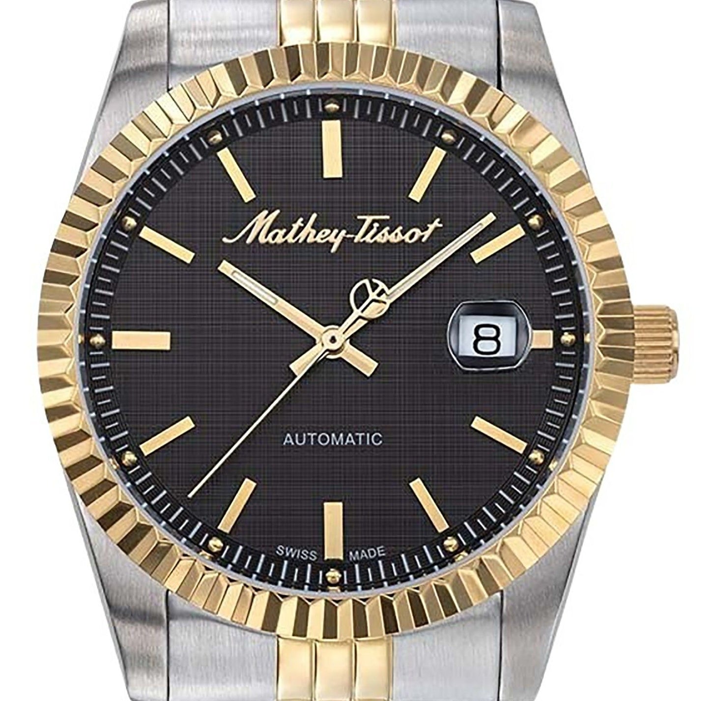 Mathey-Tissot Mathy III Two Tone Stainless Steel Black Dial Automatic H1810ATBN Men's Watch