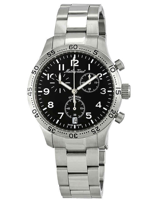 Mathey-Tissot Type 21 Flyback Chronograph Stainless Steel Black Dial Quartz H1821CHANG Men's Watch
