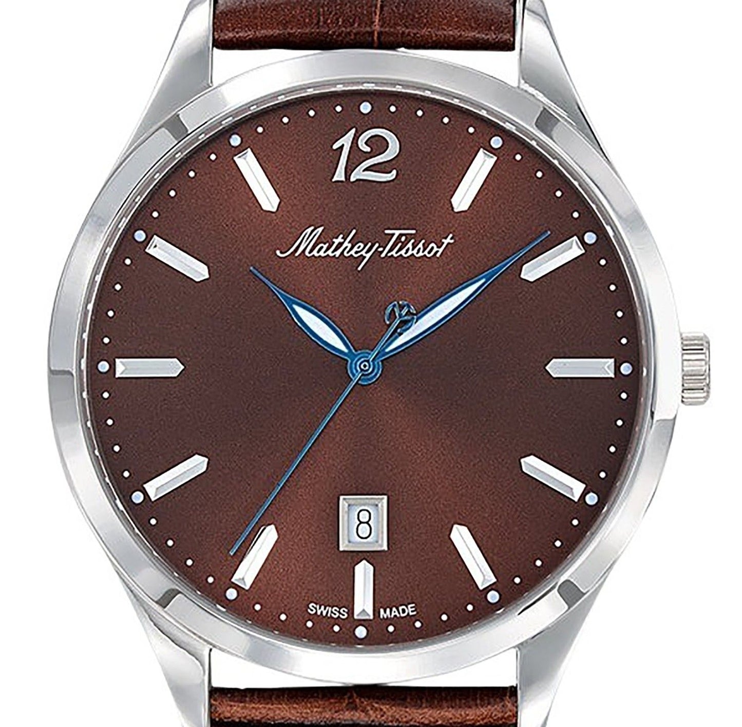 Mathey-Tissot Urban Leather Strap Brown Dial Quartz H411AM Men's Watch