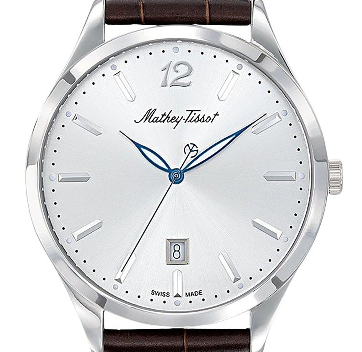 Mathey-Tissot Urban Leather Strap Silver Dial Quartz H411AS Men's Watch