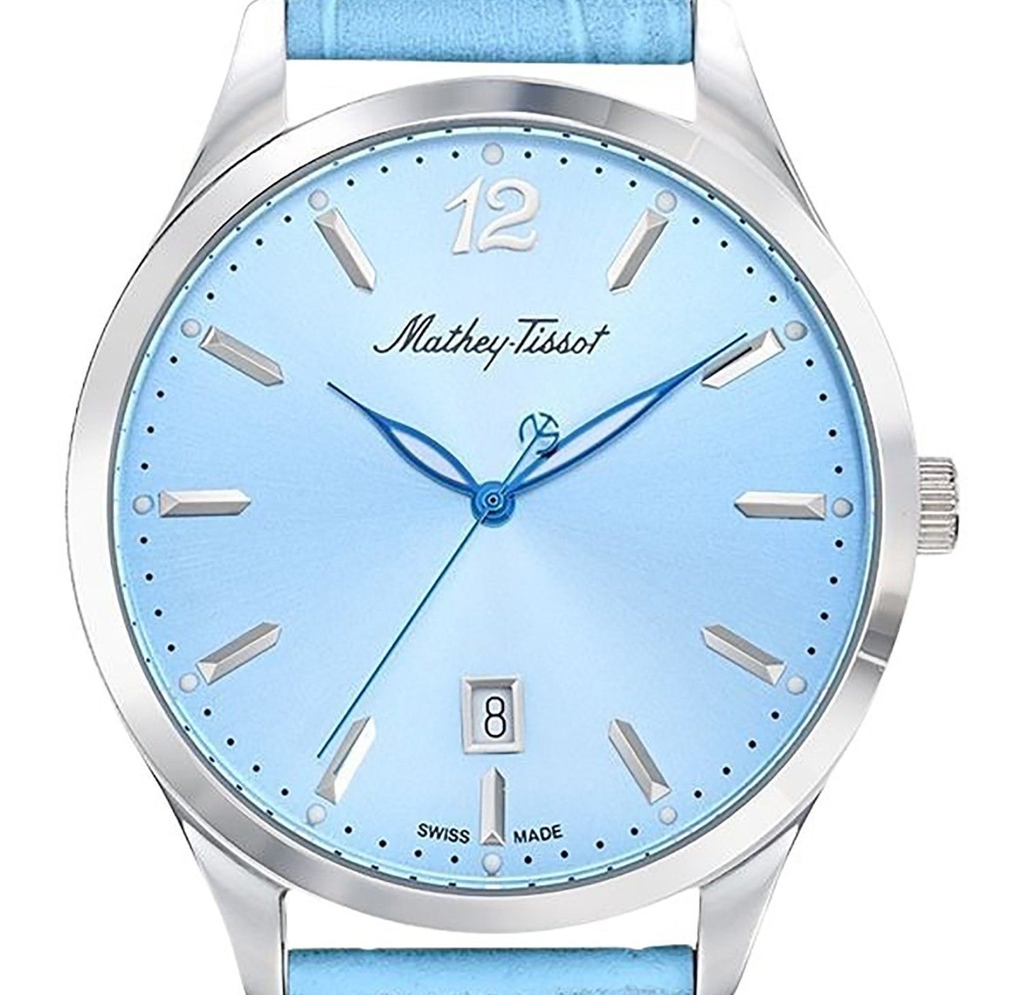 Mathey-Tissot Urban Leather Strap Blue Dial Quartz H411SKY Men's Watch