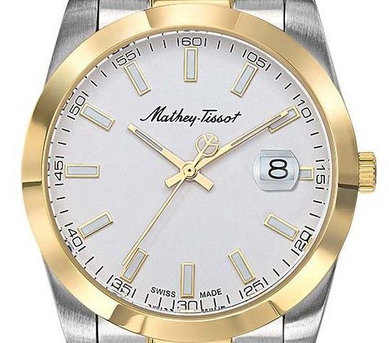 Mathey-Tissot Mathy I Two Tone Stainless Steel White Dial Quartz H450BI Men's Watch