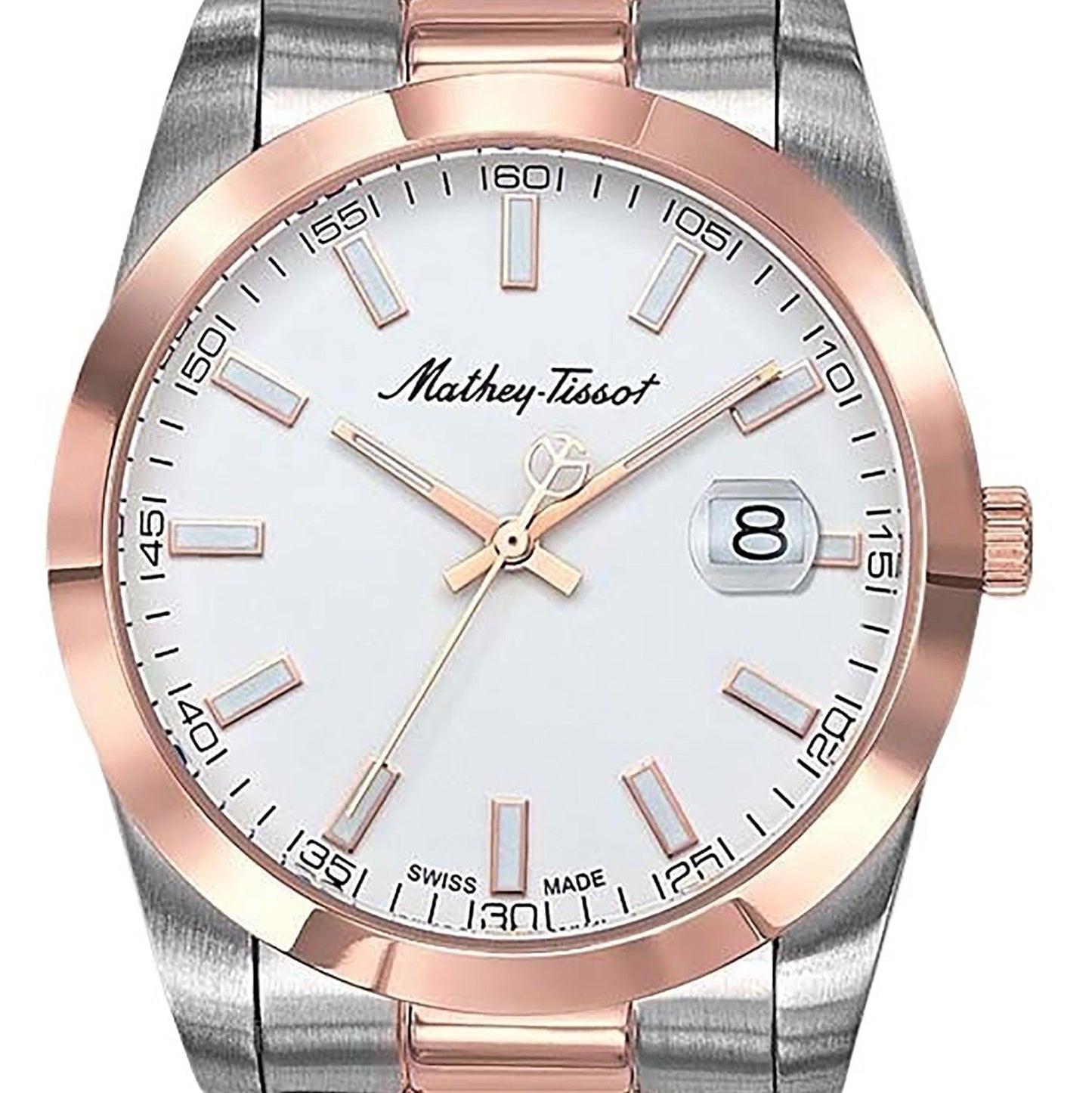 Mathey-Tissot Mathy I Two-Tone Stainless Steel White Dial Quartz H450RA Men's Watch