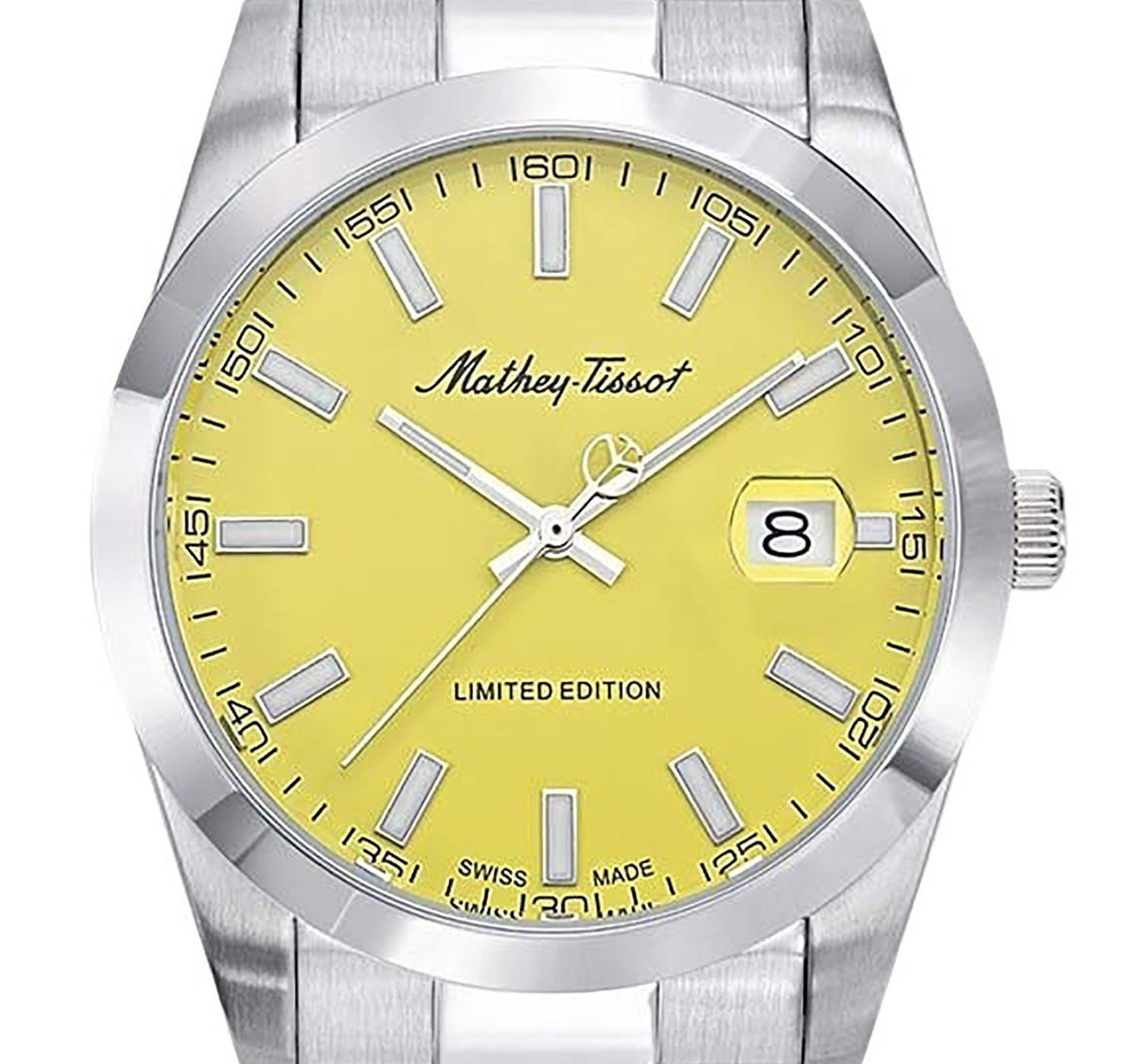 Mathey-Tissot Mathy Sunray Limited Edition Stainless Steel Yellow Dial Quartz H451J Men's Watch