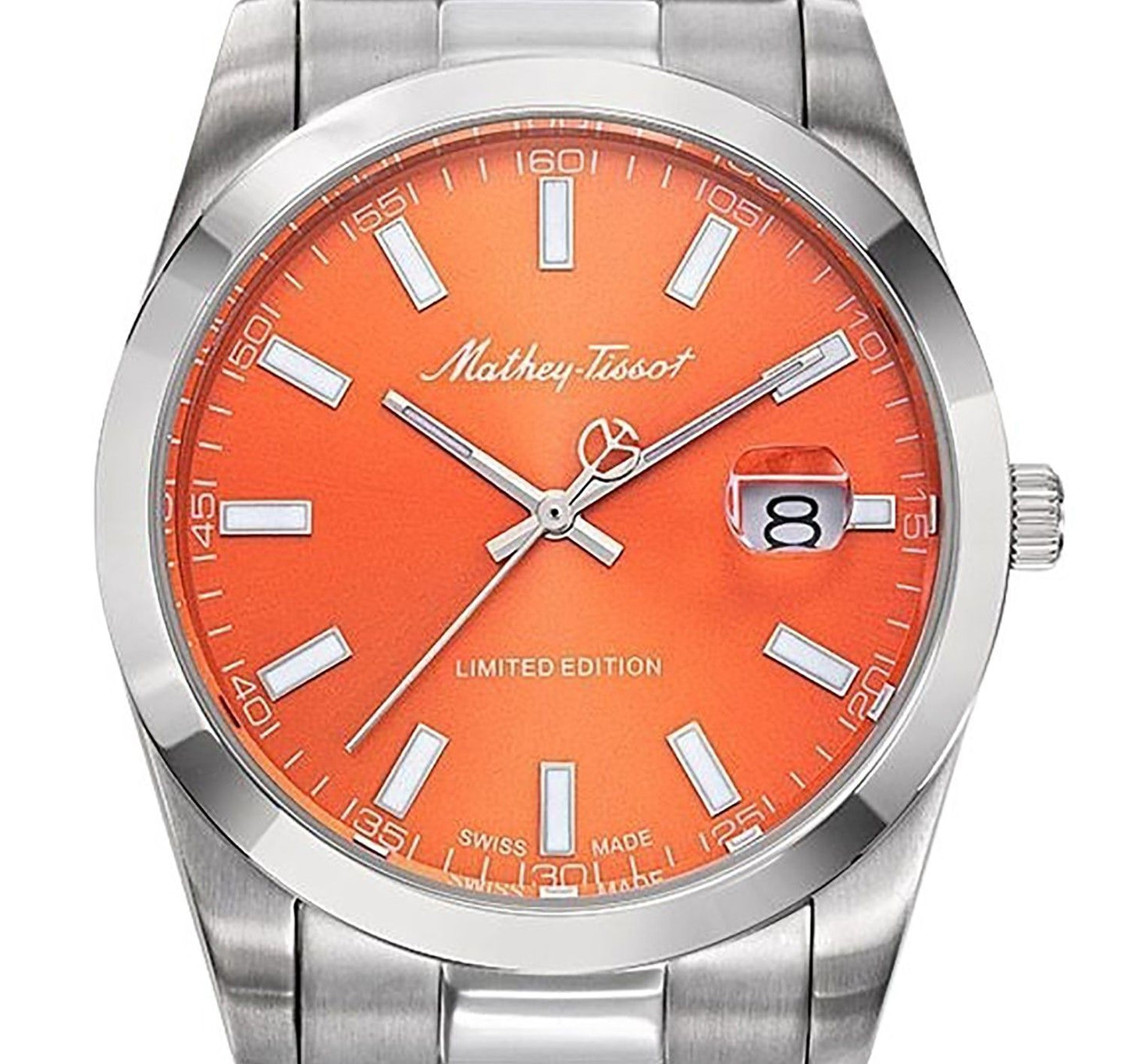 Mathey-Tissot Mathy Sunray Limited Edition Stainless Steel Orange Dial Quartz H451OR Men's Watch