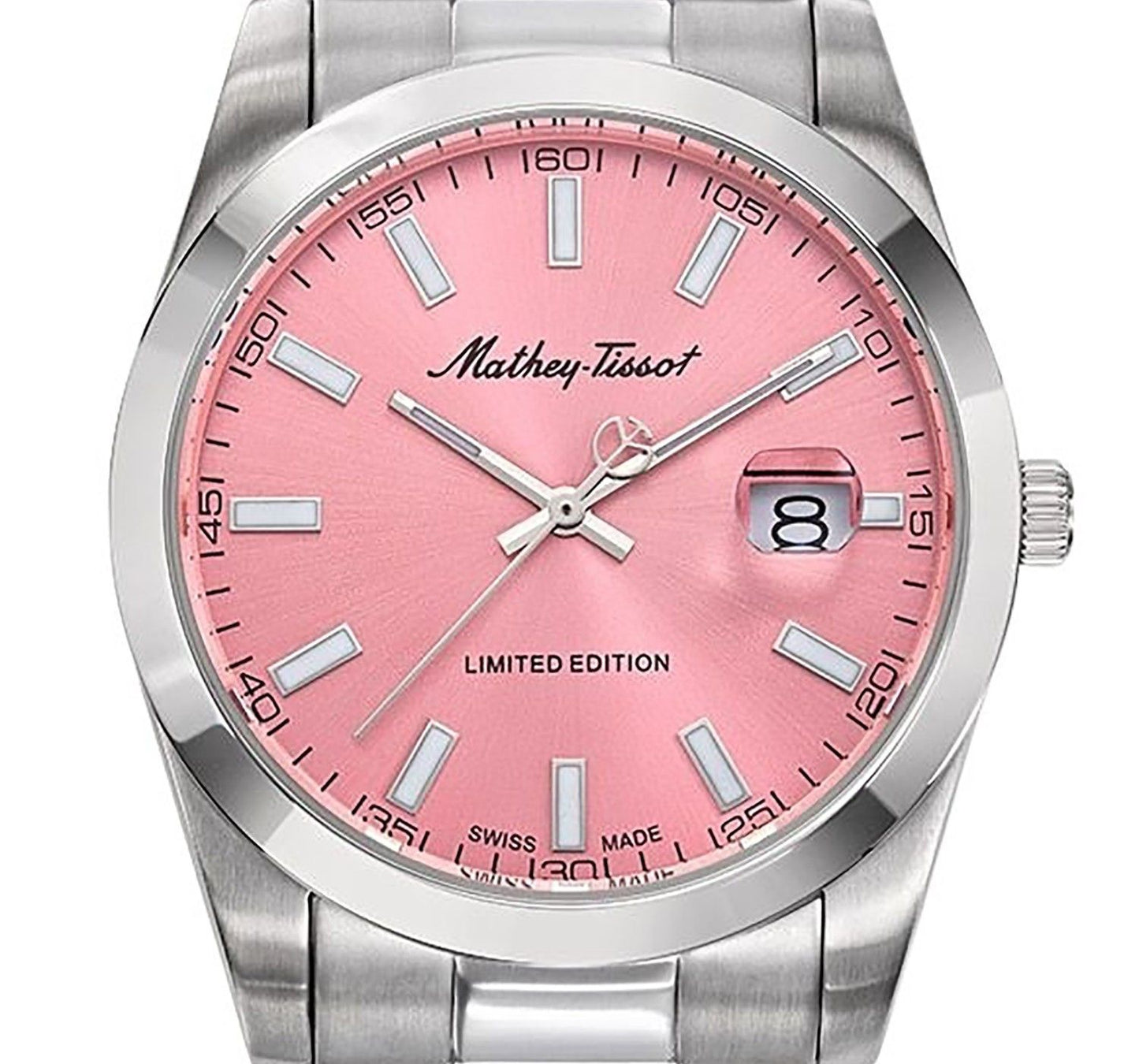 Mathey-Tissot Mathy Sunray Limited Edition Stainless Steel Pink Dial Quartz H451PK Men's Watch