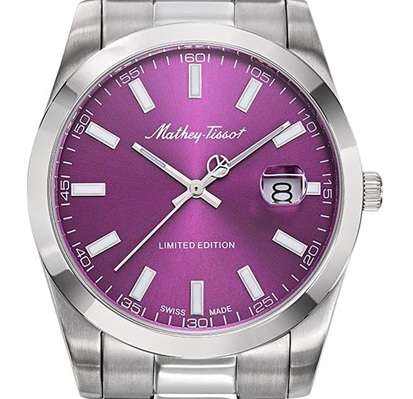 Mathey-Tissot Mathy Sunray Limited Edition Stainless Steel Purple Dial Quartz H451PU Men's Watch