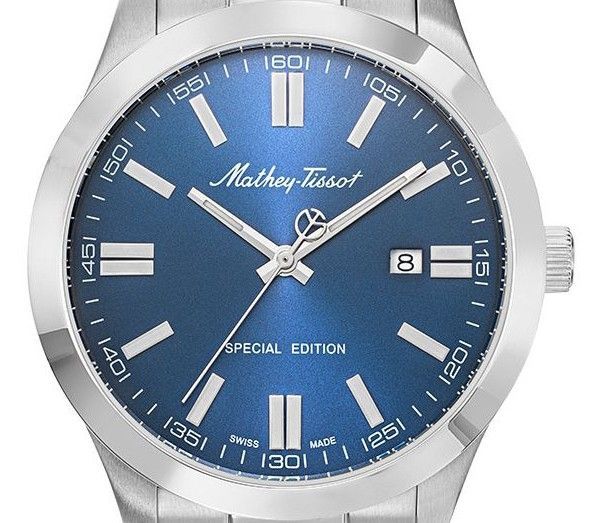 Mathey-Tissot Mathy I Jumbo Special Edition Stainless Steel Blue Dial Quartz H455ABU Men's Watch