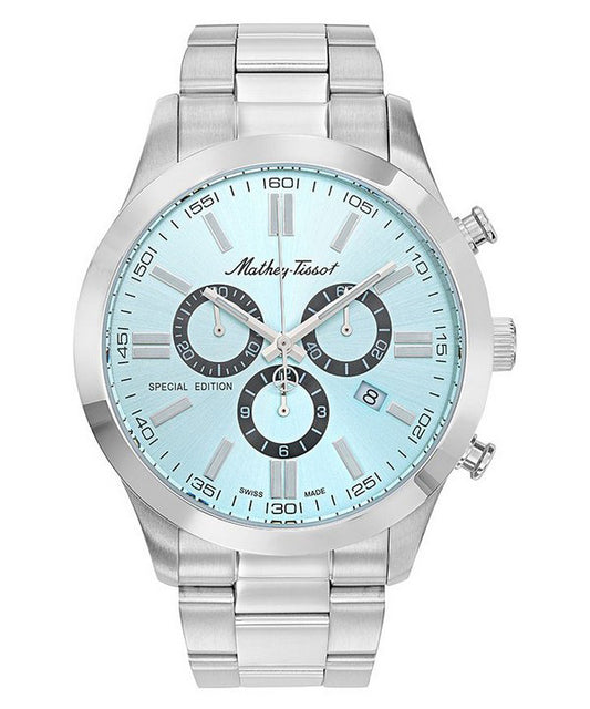 Mathey-Tissot Mathy I Jumbo Chronograph Stainless Steel Blue Dial Quartz H455CHSK Men's Watch