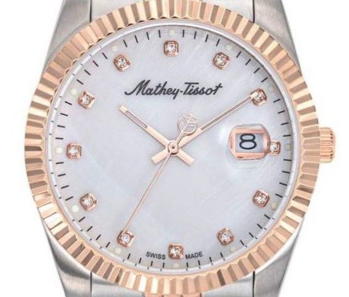 Mathey-Tissot Mathy II Two Tone Stainless Steel White Dial Quartz H710RA Men's Watch